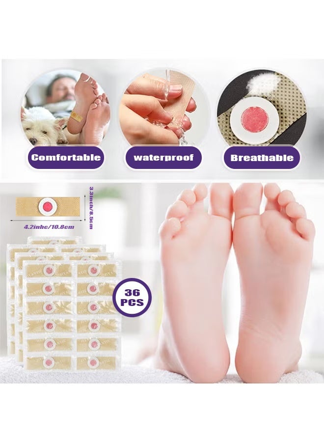 36 Pcs Corn Remover Pads, One-Step Foot Corn Callus Remover Patches for Toes Heels Fingers, Soften Cuticles & Relieve Pain - Image 2